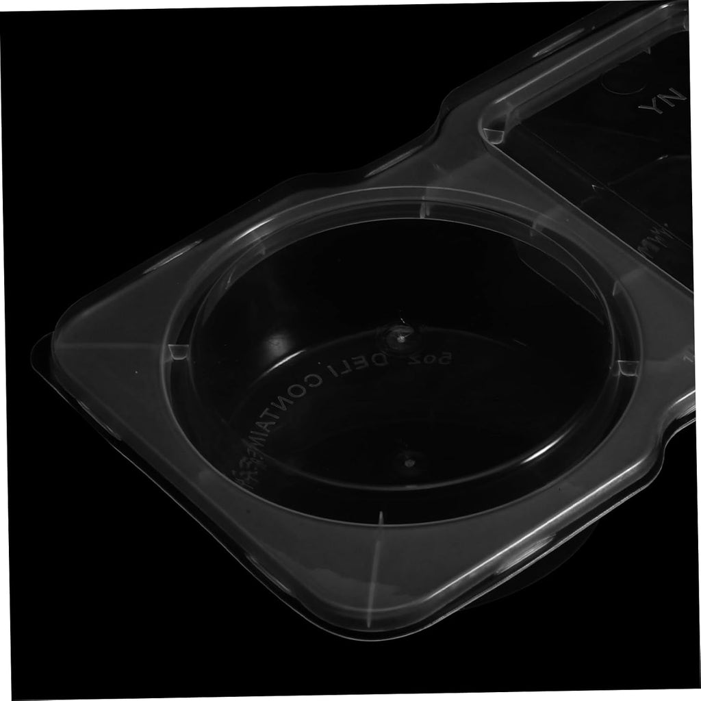 BRAND NEW ~ Set/8 Plastic Leakproof Condiment Double Containers 8 Lids & Sporks