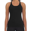 NWT ~ Women's Black Ribbed Racerback Tank Top & Built In Bra ~ Ladies Plus XXL
