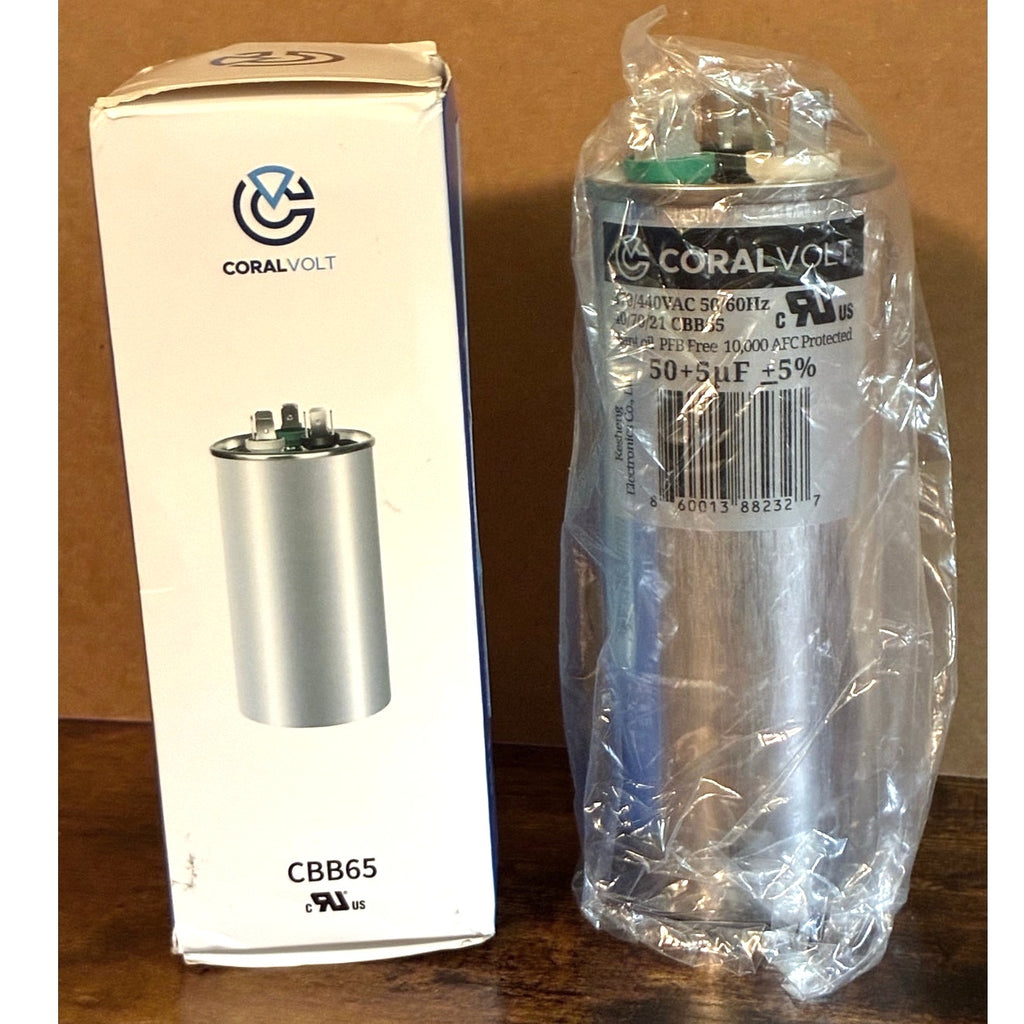 BRAND NEW ~ Coral Volt 50+5 MFD Dual Run HVAC Capacitor Replacement