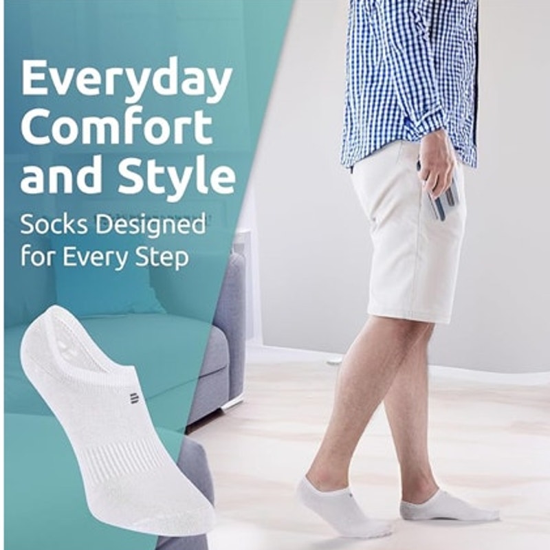 NWT ~ 4 Pairs Seamless Odor Free DuraSocks No Show Cotton Socks ~ Unisex