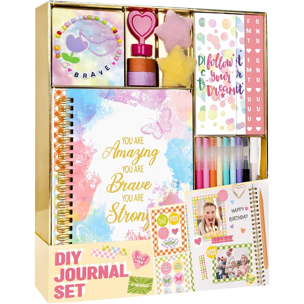 BRAND NEW ~ Large DIY Journal Stationary Scrapbook Kit ~ Teen Tween Girls 8-13