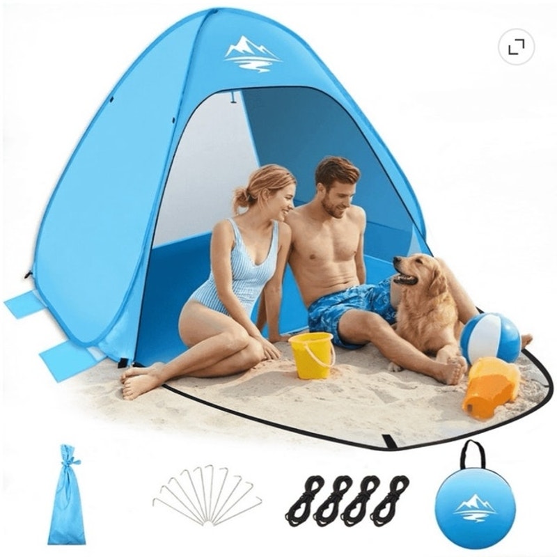 BRAND NEW ~ Sky Blue 1-2 Person Portable UV50+ Sun Shelter Pop-Up Beach Tent