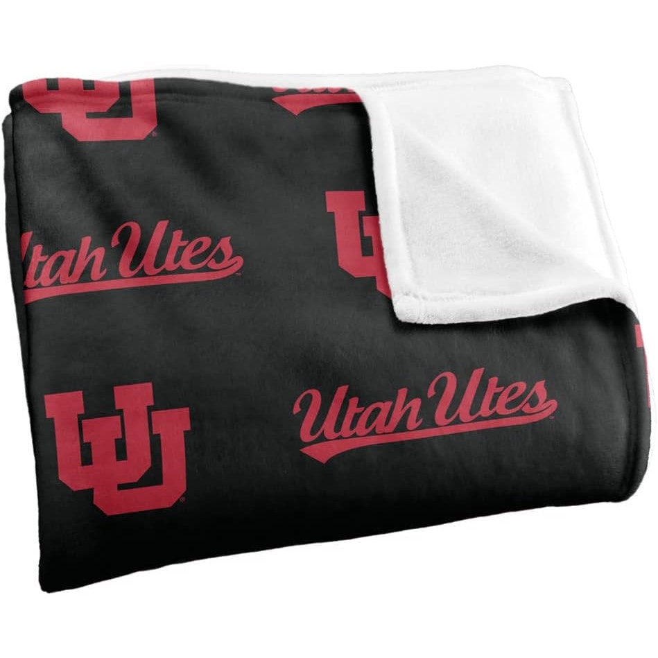 BRAND NEW ~ Official Collegiate UTAH CLogo Pattern Silky Touch Super Soft Blanket