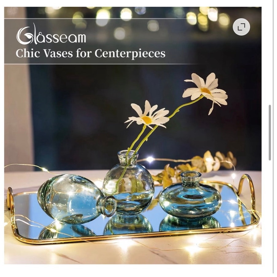 BRAND NEW ~ Set/12 Assorted Green Glass Bud Vases ~ For Flowers & Centerpieces
