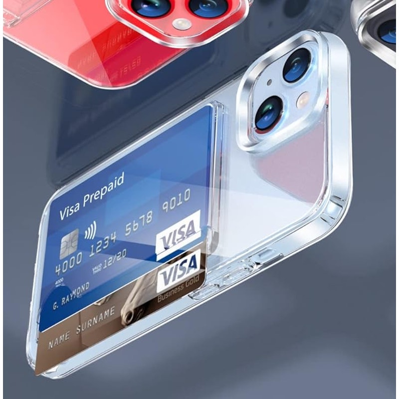 NWT ~ Set/ 3 iPhone15 Pro Clear Wallet Case Phone & Credit Card License Holder