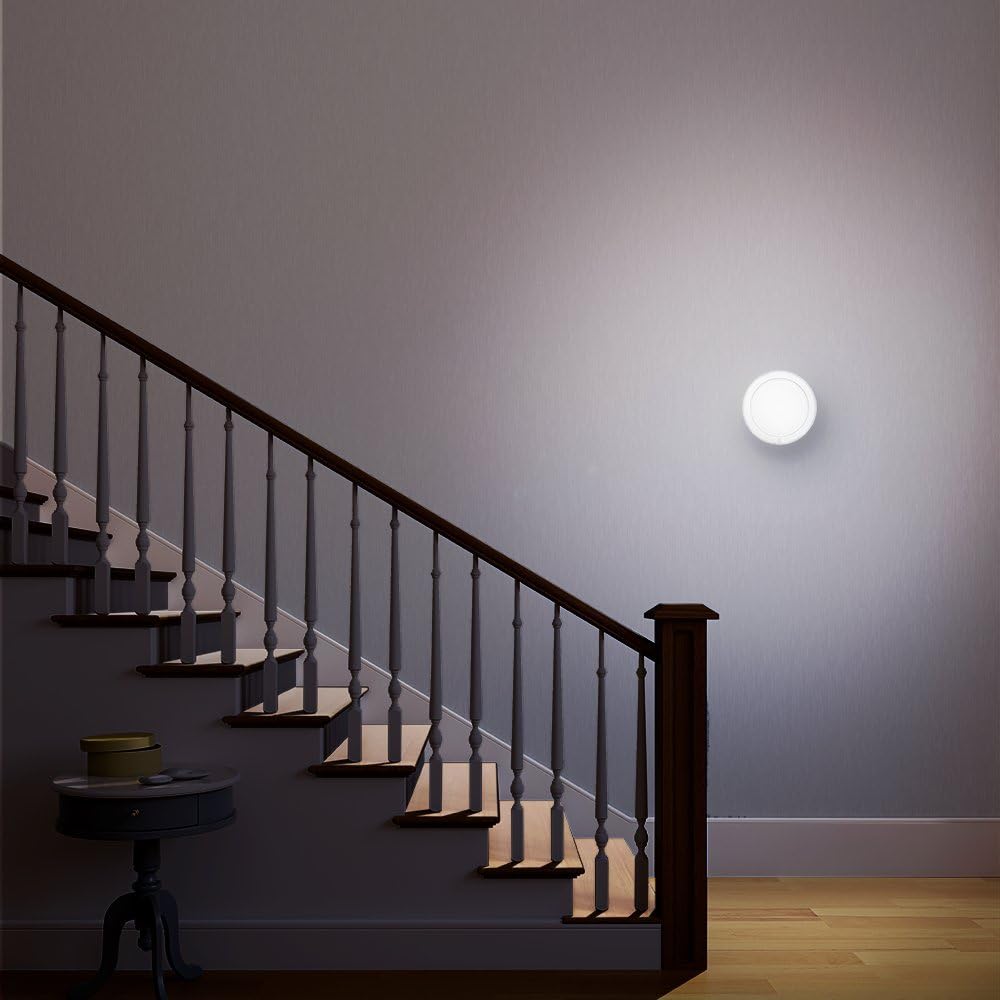 BRAND NEW ~ White Rechargeable LED Motion Activated 7" Round Closet Light