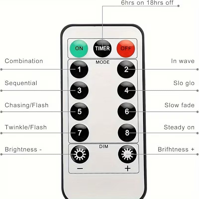 BRAND NEW ~ 16.4FT ~ 50LED White Lights USB ~ 8 Lighting Modes & Remote Control