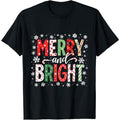 NWT ~ Women's "Merry and Bright" Colorful Christmas T-Shirt ~ Size LARGE