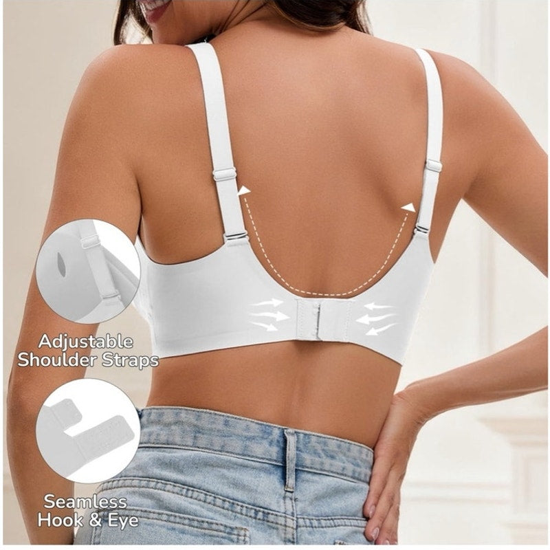 NWT ~ White Wireless Seamless Support Jelly Bra & Water Drop Cup ~ Plus Size 3X