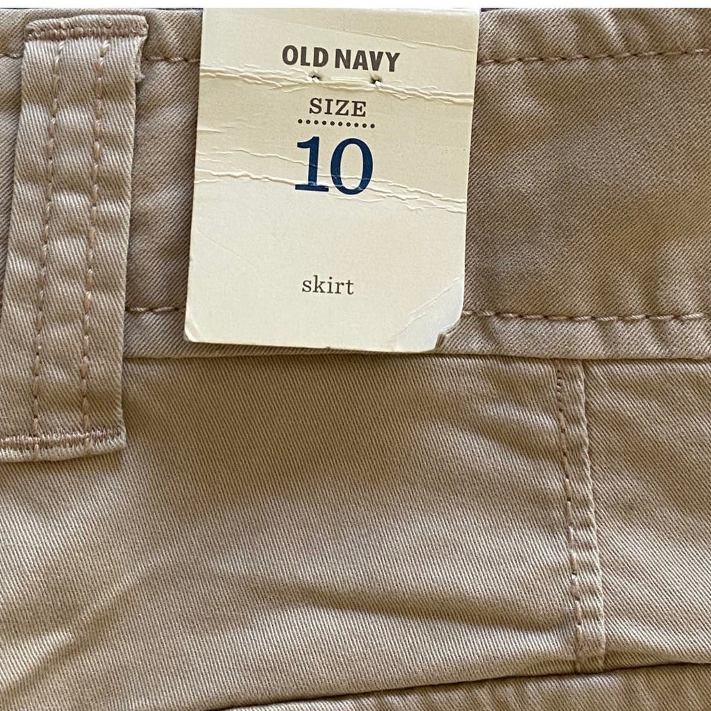 NWT ~ OLD NAVY Tan Khaki Cotton Pockets Mini Cargo Summer Skirt ~ Womens Size 10