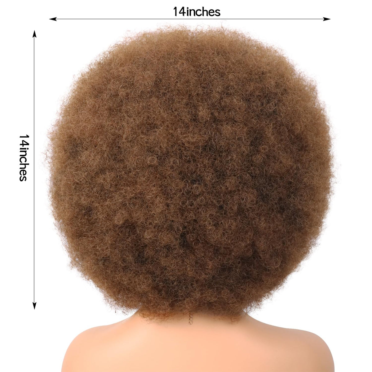 BRAND NEW ~ Retro 70's Disco Brown Realistic Looking Curly Afro Wig & Wig Cap