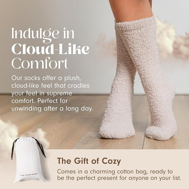 BRAND NEW ~ Set/2 Pairs Warm & Cozy Ultra-Luxe Cloud Lounge Sleep Socks ~ Unisex