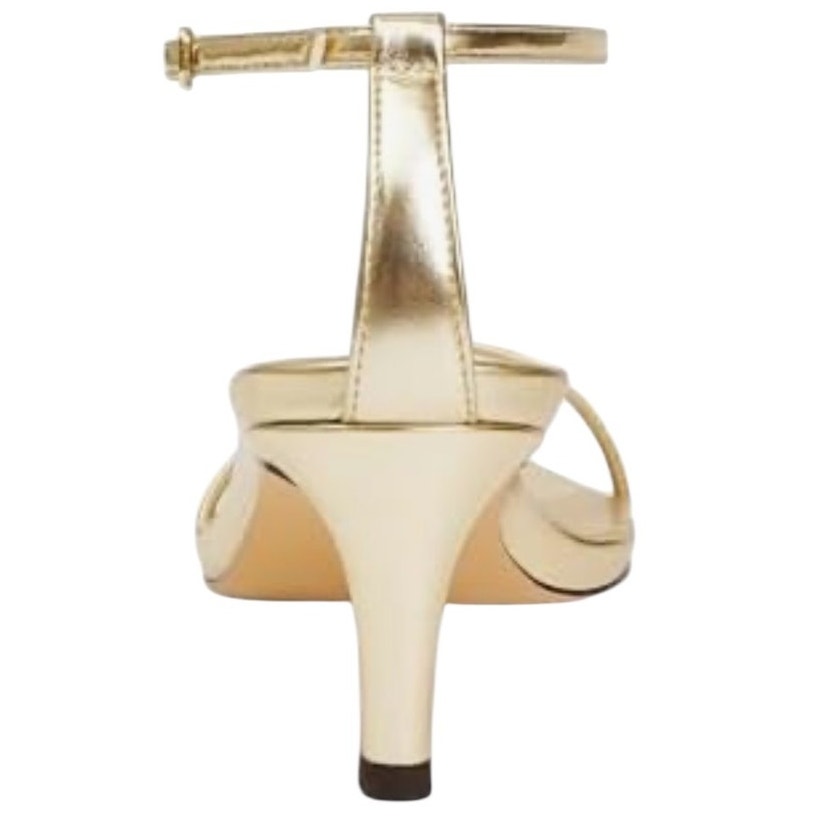 BRAND NEW ~ Metallic Gold Strappy Pointed Open Toe Heels Sandals ~ Size 8 ~ NWT