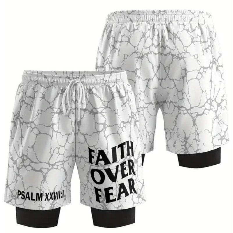 NWT ~ Men's Gray & White 2-in-1 Shorts And Quick Drying Swimming Trunks ~ SMALL