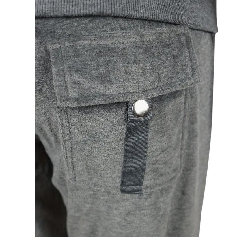 NWT ~ Gray Velour 2 Piece Casual Lounge Pockets Activewear Suit ~ Women's MEDIUM