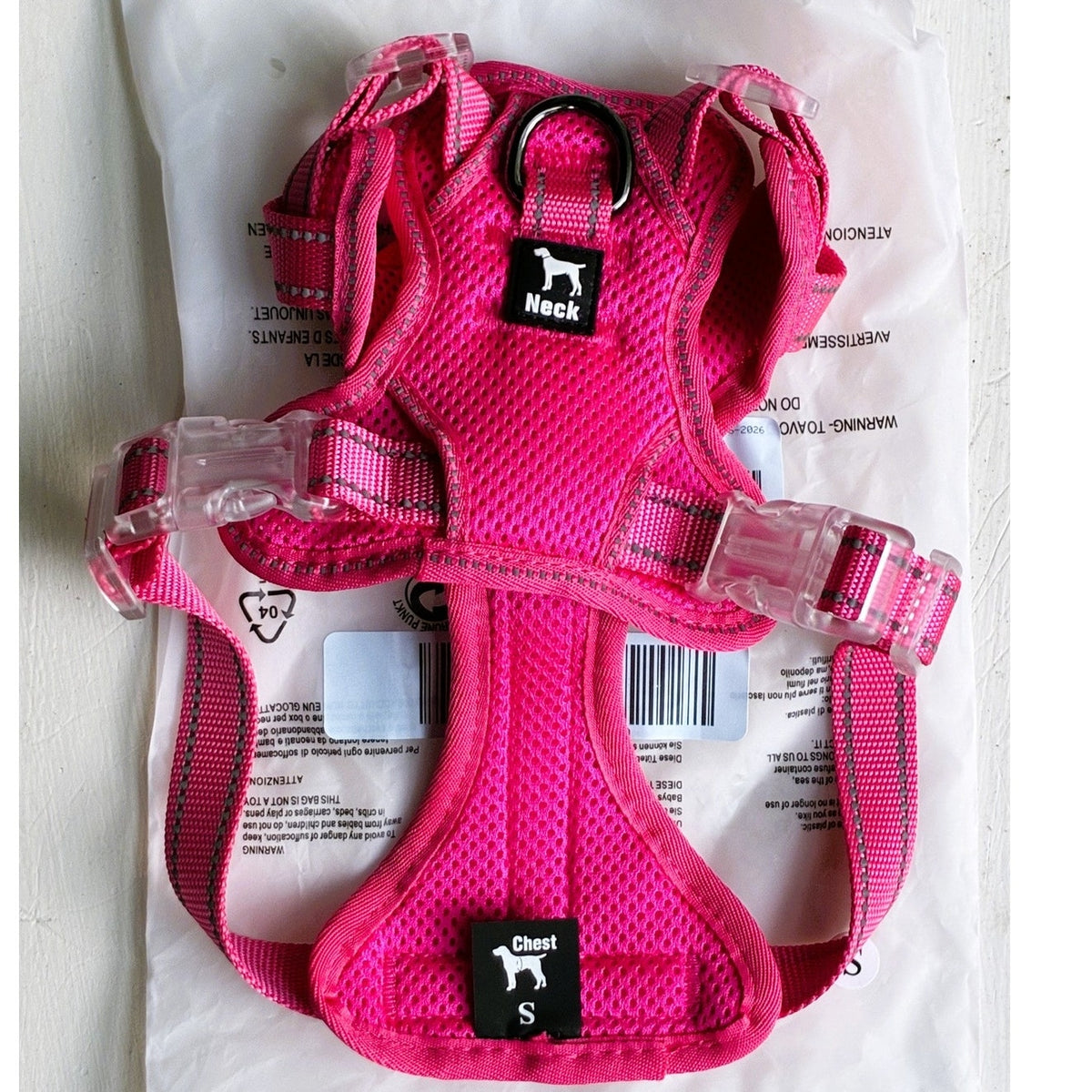BRAND NEW ~ Pink No Pull Reflective Adjustable Dog Harness Vest & Handle MEDIUM