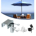 BRAND NEW ~ Patio Sun Umbrella Stank Clip Adjustable Balcony Deck Holder White Hook