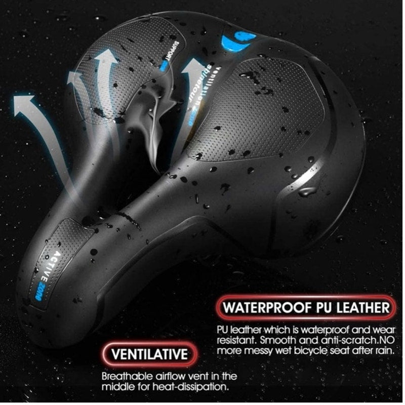BRAND NEW Black Bicycle Memory Foam Cushion Shock Absorbing Waterproof Bike Seat