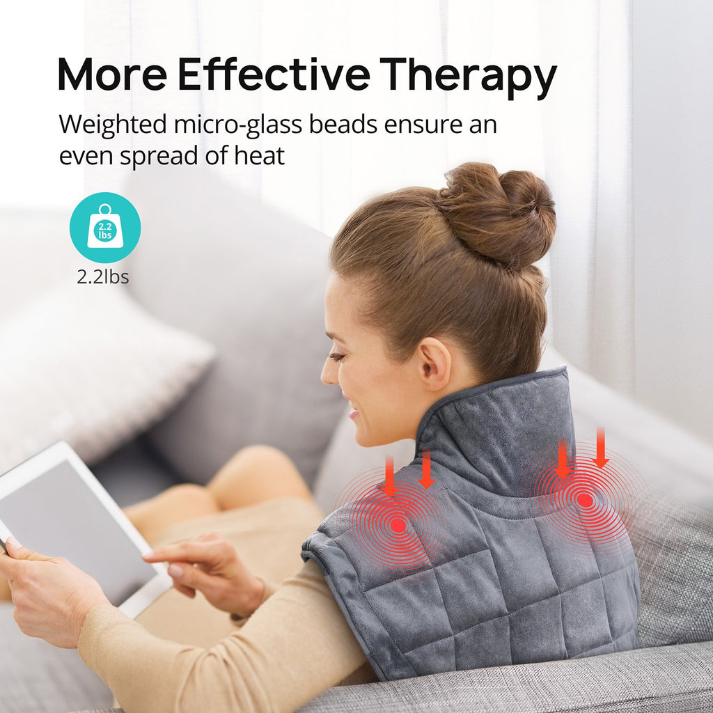 BRAND NEW ~ Weighted Electric Heating Pad Neck & Shoulders 4 Heat Levels 22 X 19