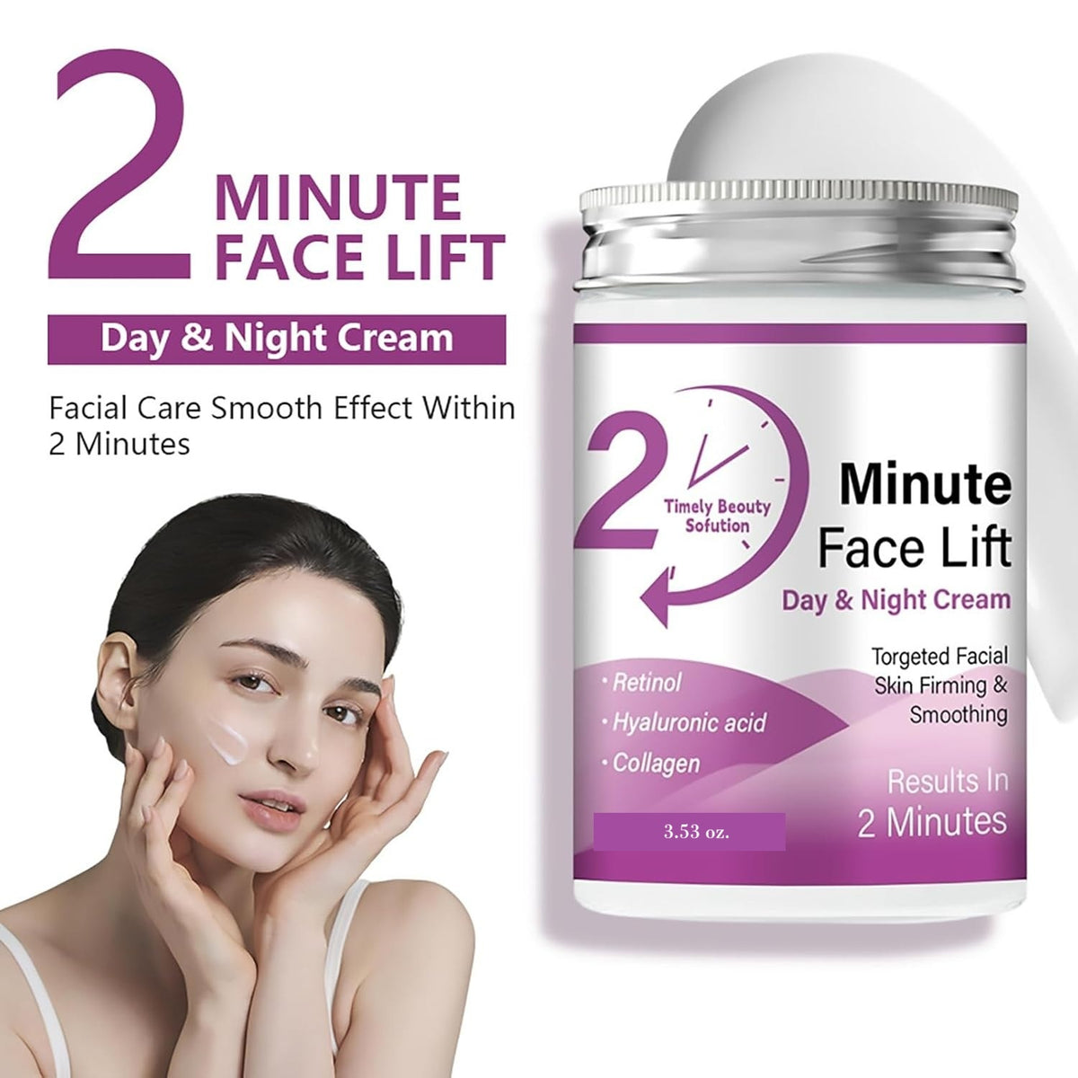 BRAND NEW ~ NWT ~ 2 Minute Face Lift Day & Night Cream ~ Retinol & Collagen