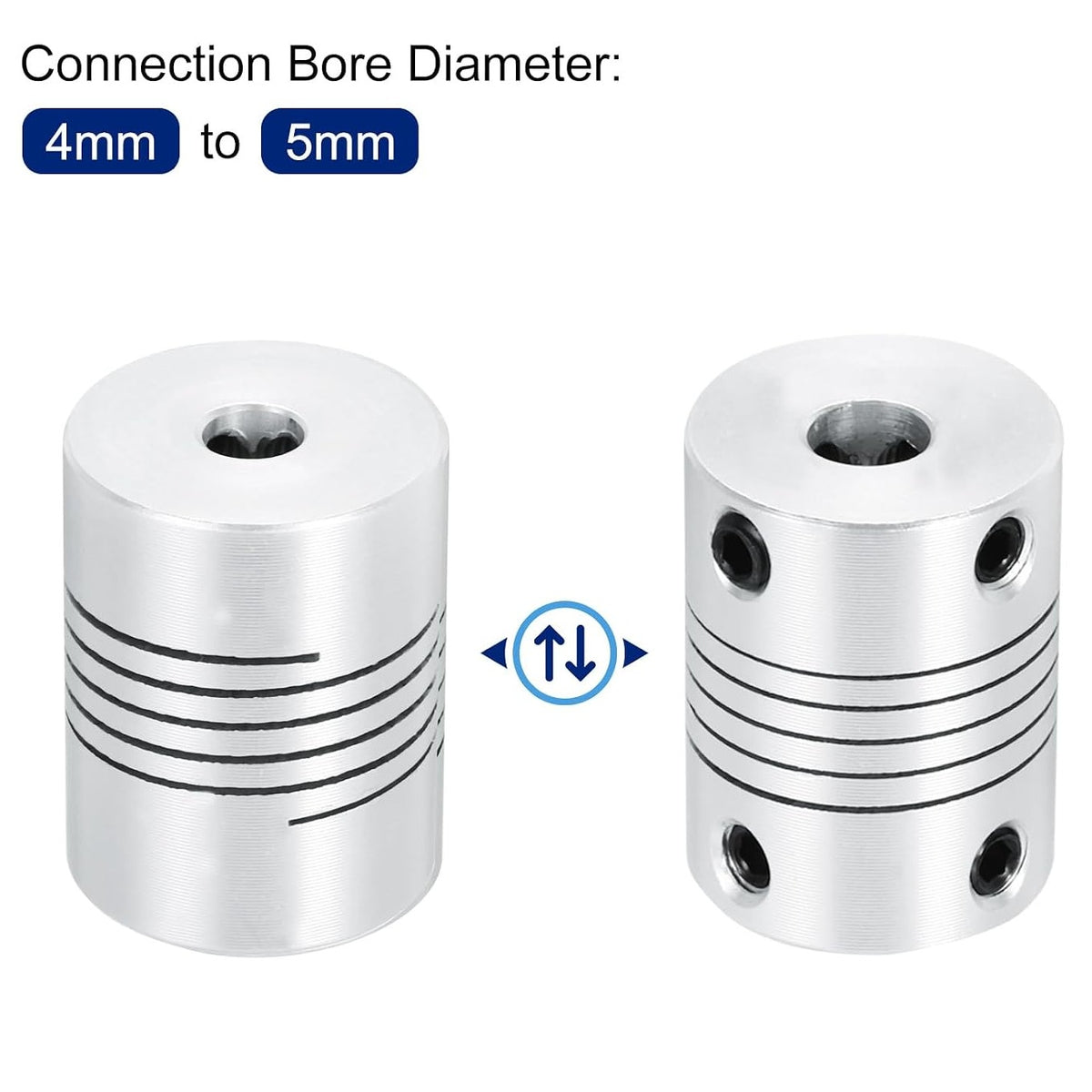 BRAND NEW ~ 4Pcs 4mm to 5mm Aluminum Alloy Shaft Coupling Motor Joint Connector