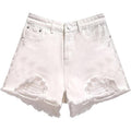NWT ~ White Denim Jean Frayed Raw Edge CutOff Shorts ~ Women's Size SMALL