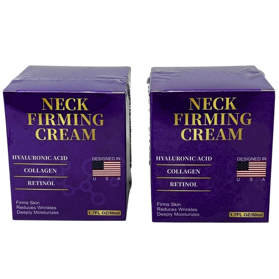 NWT ~ 2 Pack Retinol Collagen Hyaluronic Acid Moisturizer Neck Firming Cream