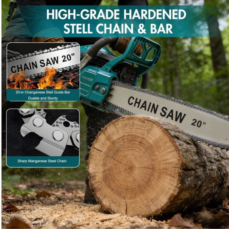 BRAND NEW ~ 20-inch Heavy Duty Powerful Gas Chainsaw 10700 RPM 2-Cycle 62CCC
