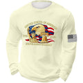 NWT ~ Men's Beige Waffle Knit Americana Patriotic Eagle 1776-2026 Pullover ~ 3X