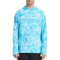 NWT ~ Mens Light Blue Riverruns UPF50+ Hunting Lightweight Hoodie with Mask ~ XL
