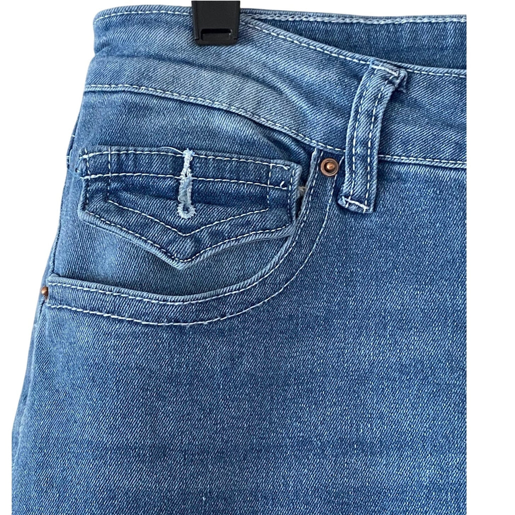 NWT ~ Women's Wide Leg Carpenter Pockets Denim Blue Jeans ~ Size XL