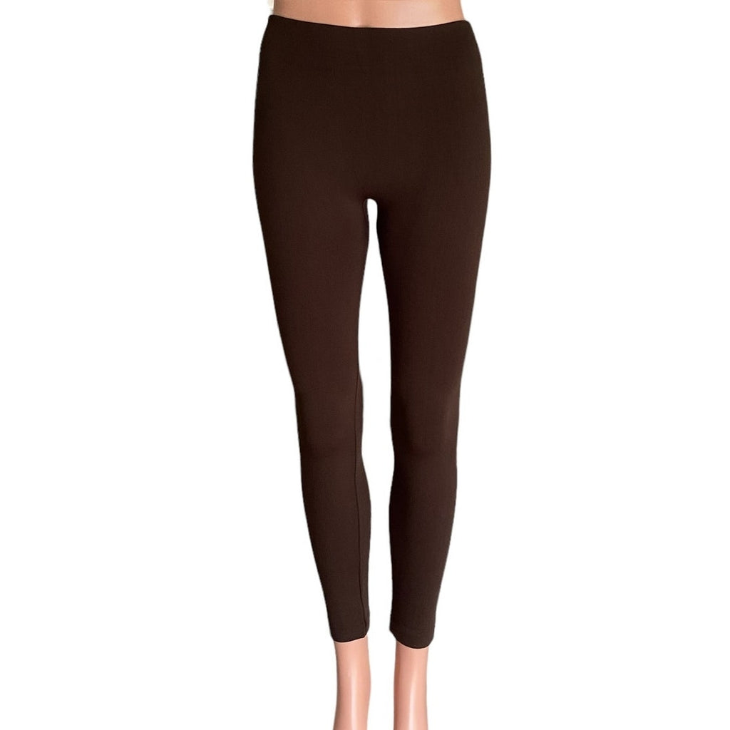 NWT ~ BLUE STAR Chocolate Brown Fleece Lined Leggings ~ Women's Size L / XL