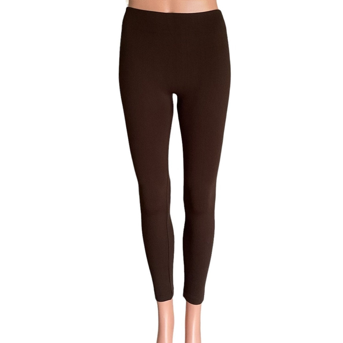 NWT ~ BLUE STAR Chocolate Brown Fleece Lined Leggings ~ Women's Size L / XL