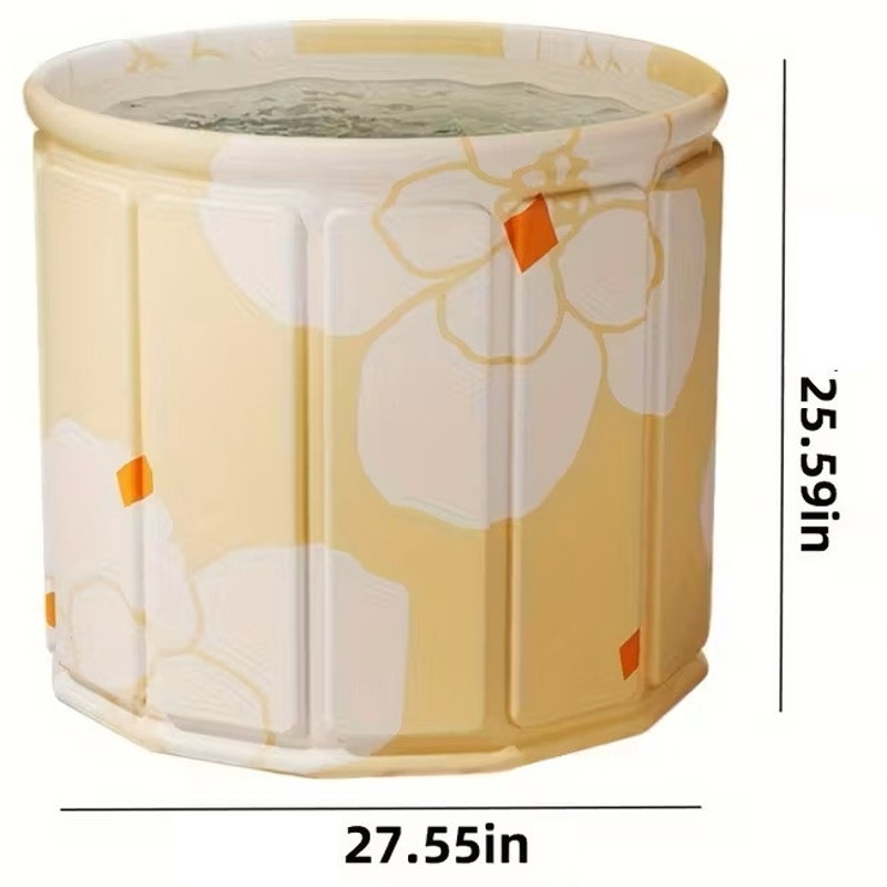 BRAND NEW ~ Blue & White Floral Portable Foldable Bathtub & Pillow ~ Camping