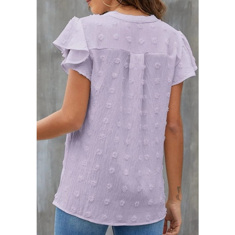 NWT ~ Women's Light Lavendar Purple Flowy Summer Dressy V-Neck Blouse Top ~ XL