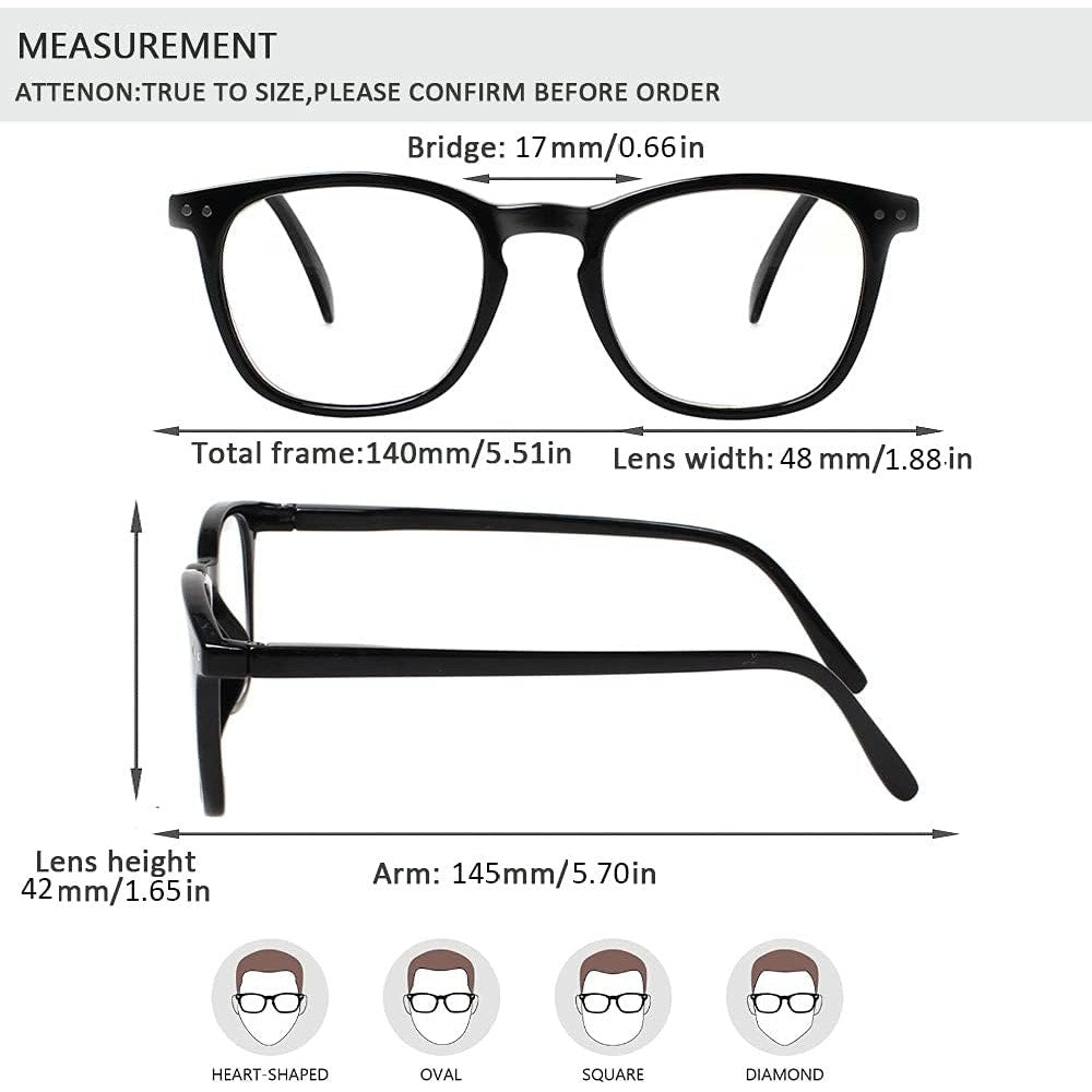 BRAND NEW ~ 3 Pairs Blue Light Blocking Anti UV Ray Filter Reading Glasses  1.00