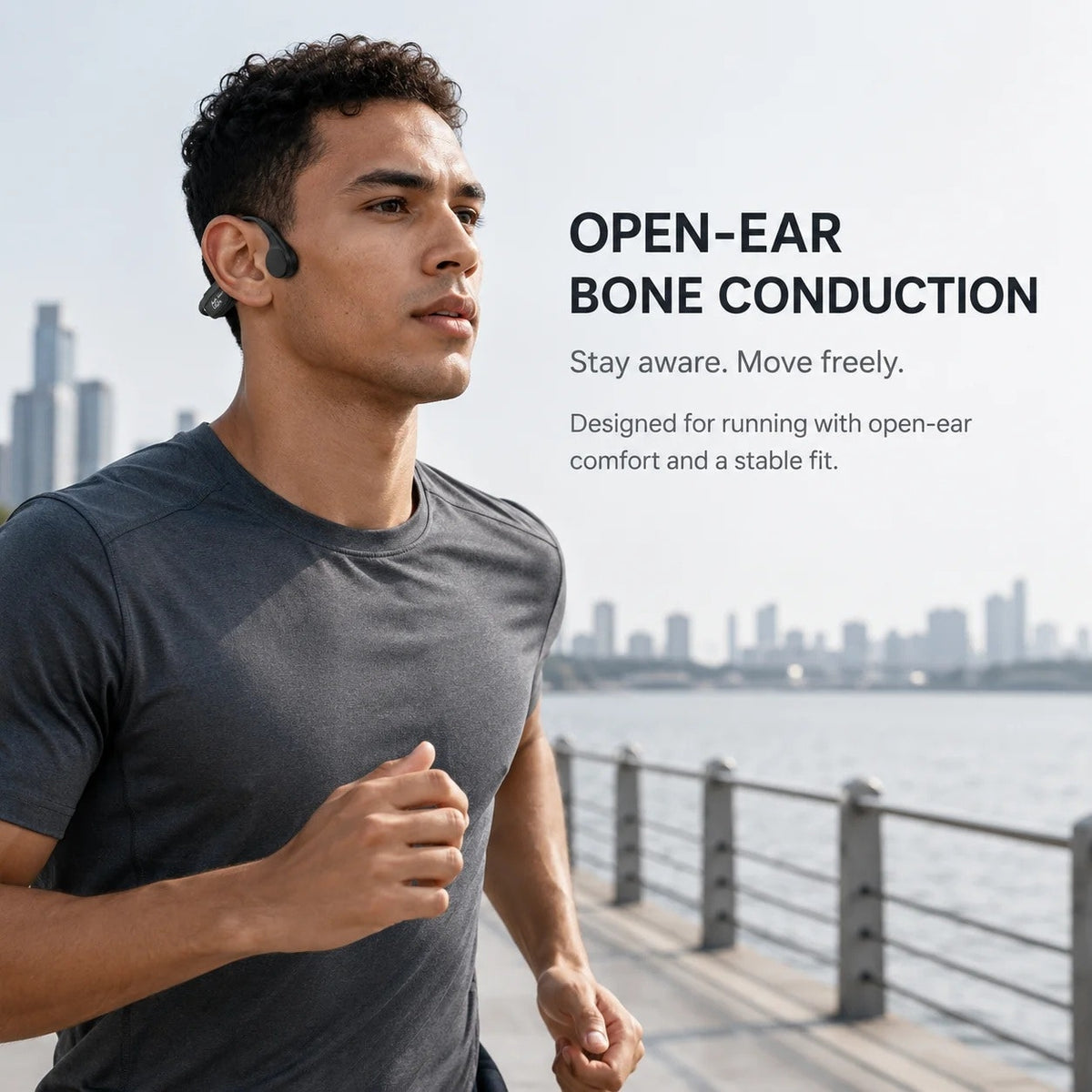BRAND NEW Bone Conduction Bluetooth 6.0 Headphones Open Ear LED Display Earbuds
