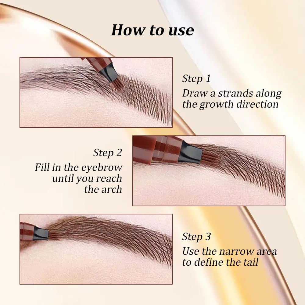 BRAND NEW ~ NWT ~ 2 Dark Brown Microblading Long Lasting Waterproof Eyebrow Pens