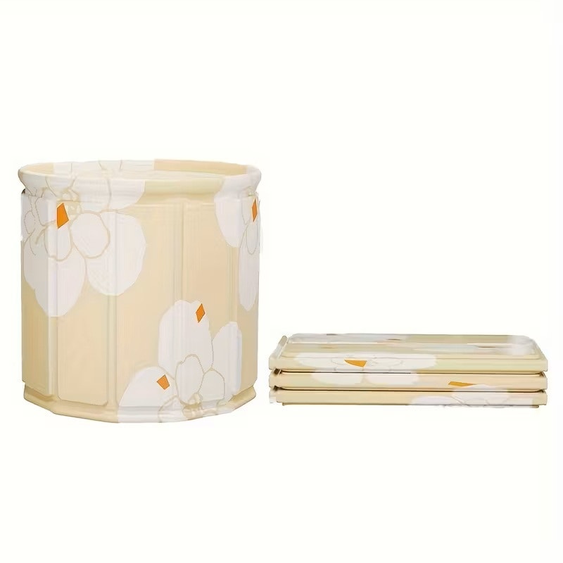 BRAND NEW ~ Blue & White Floral Portable Foldable Bathtub & Pillow ~ Camping