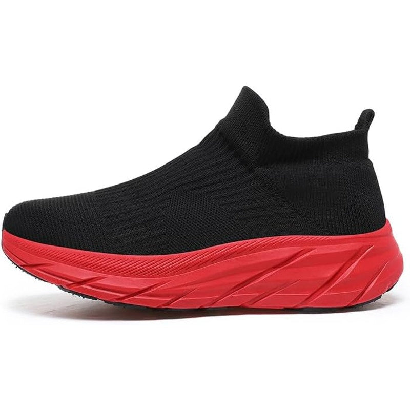 BRAND NEW ~ Unisex Black Mesh Slip On Sneakers Red Soles ~ Size 42 (11)