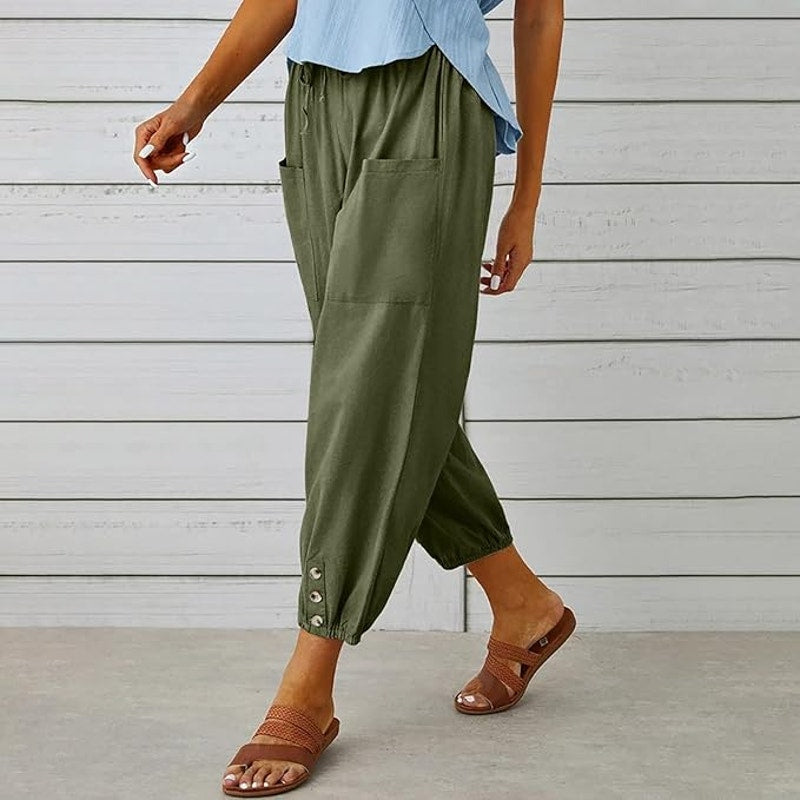 NWT ~ Set/3 Pairs Lightweight Summer Black Blue Army Green Pants ~ Women's SMALL