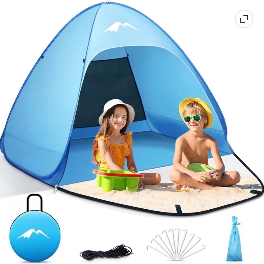 BRAND NEW ~ Sky Blue 1-2 Person Portable UV50+ Sun Shelter Pop-Up Beach Tent