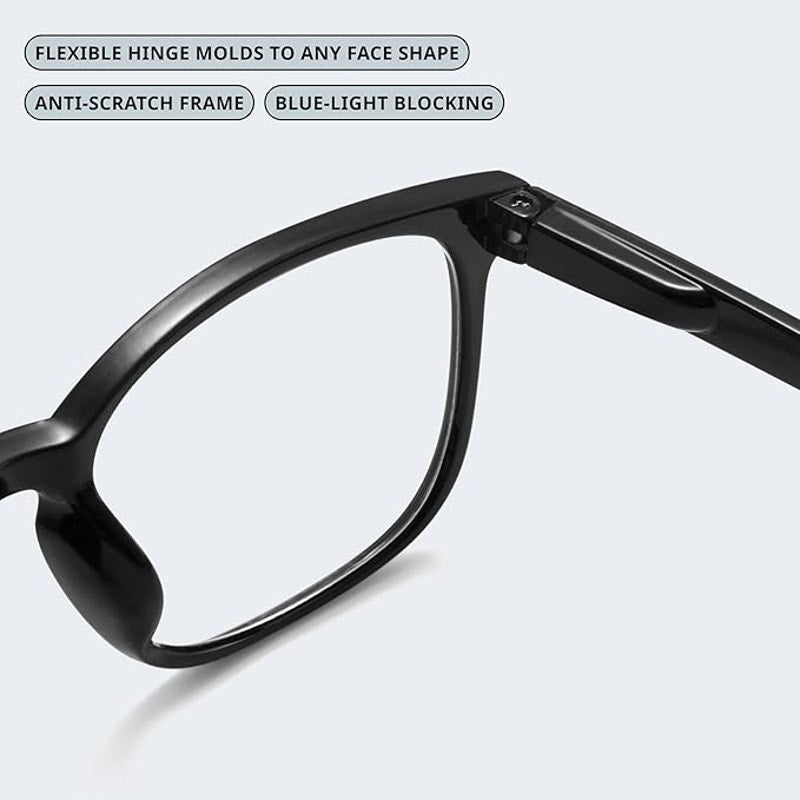 BRAND NEW ~ 4pr Black 1.75 Reading Glasses with Blue Light Blocking Protection