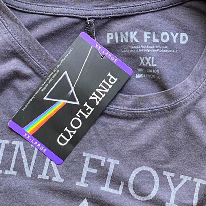 NWT ~ PINK FLOYD Dark Side Moon Graphic T Shirt Gray Top ~ Women's Plus Size XXL