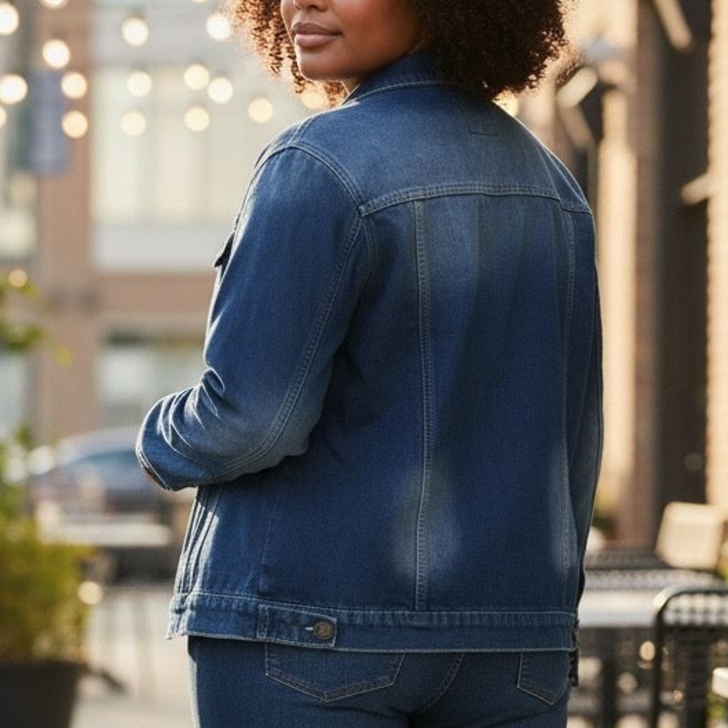 NWT ~ Women's Plus Size Thick Fur Fleece Lined Denim Jacket Jean Coat ~ Size 6X