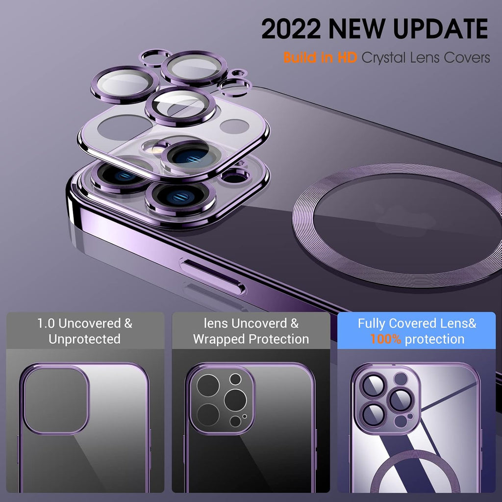 NWT ~ Clear Purple Magnetic iPhone 14 Pro Max Silicone Cover Slim Thin Case