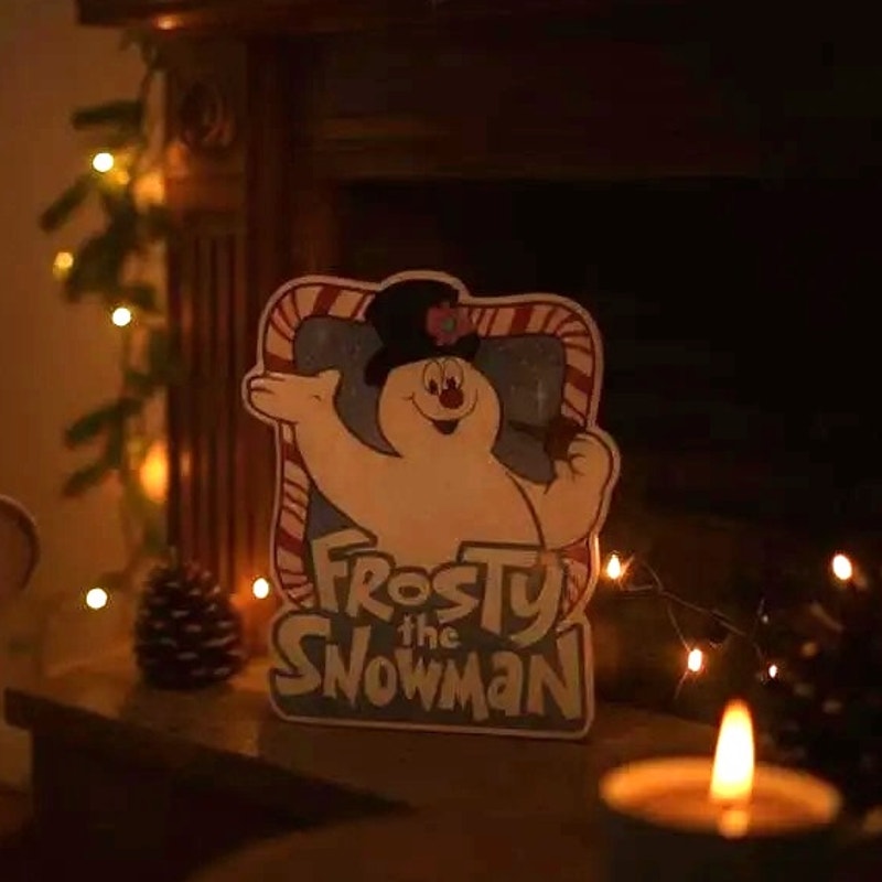 NWT ~ Frosty The Snowman Thick Wooden Christmas Shelf Sitter ~ Wall Hanging