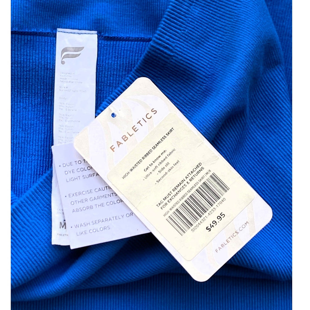 NWT ~ Sexy FABLETICS Bright Blue Long Body Hugging Activewear Slit Skirt MEDIUM