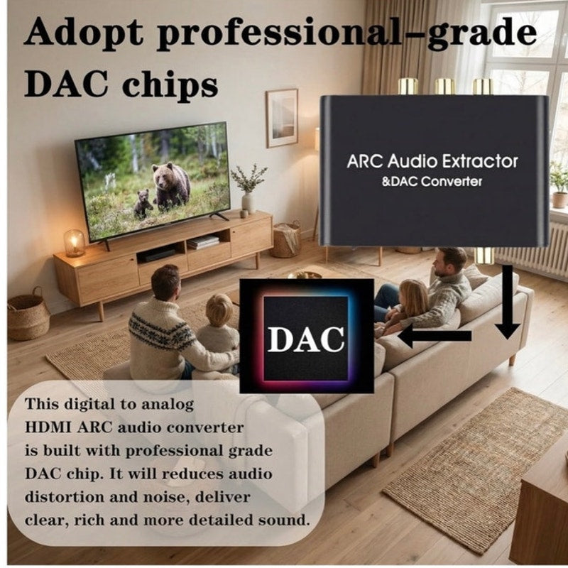 BRAND NEW ~ HDMI ARC Audio Extractor Digital to Analog Audio Converter TV Jack