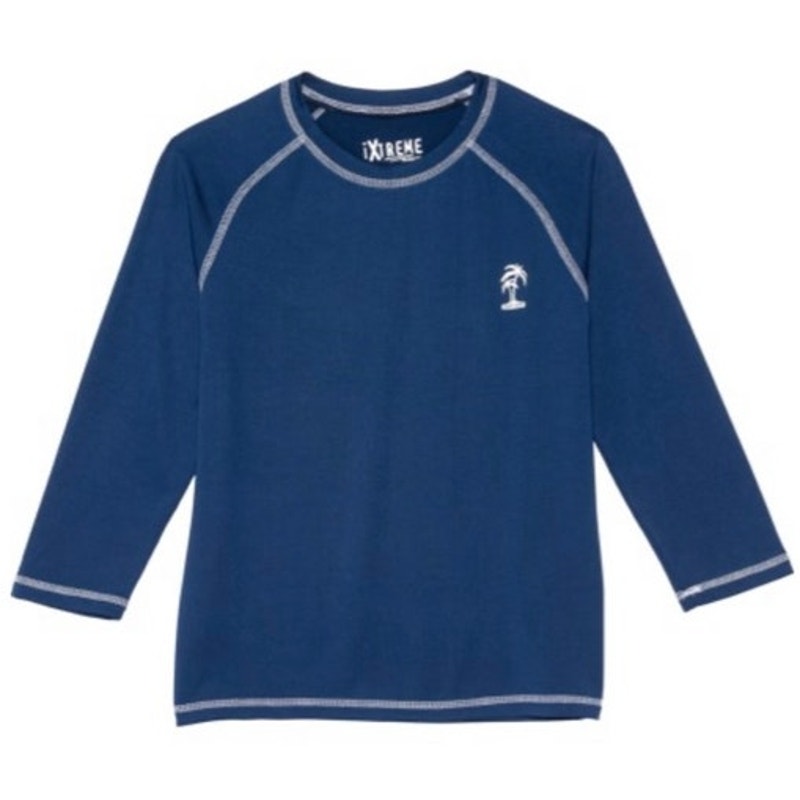 NWT ~ Children's Blue UV Protection Logo Graphic Long Sleeve Swim Top ~ 14/16